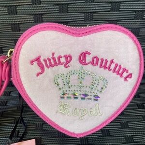 Juicy Couture Wallet,Juicy Couture Pink Heart Pouch,Women’s Wallet, Pink Wallet.